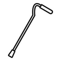 icône de bâton de marche en acier, style de contour vecteur
