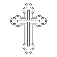 icône crucifix dans le style de contour vecteur