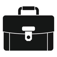 icône de porte-documents en cuir, style simple vecteur