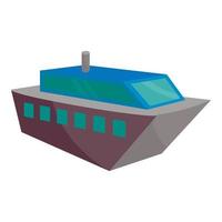 icône de bateau à moteur, style cartoon vecteur