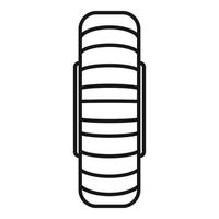 icône de roue de secours, style de contour vecteur