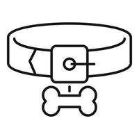 icône de ceinture de chien, style de contour vecteur