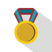 icône de médaille ronde, style plat vecteur