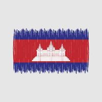 brosse drapeau cambodge vecteur