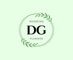 dg initiales lettre mariage monogramme logos collection, modèles minimalistes et floraux modernes dessinés à la main pour cartes d'invitation, réservez la date, identité élégante pour restaurant, boutique, café en image vectorielle vecteur