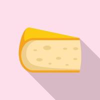 icône de fromage gouda, style plat vecteur
