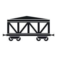 icône de wagon de fret de train, style simple vecteur