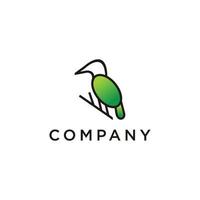oiseau feuille logo vecteur icône modèle couleur dessin au trait contour
