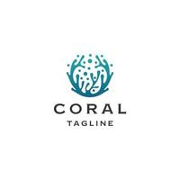 modèle de conception d'icône de logo de corail vecteur plat