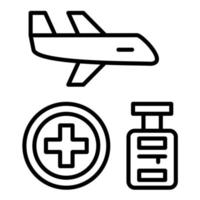 icône de ligne de tourisme médical vecteur
