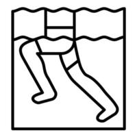 icône de ligne de jogging aquatique vecteur