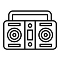 icône de ligne de lecteur de cassette vecteur