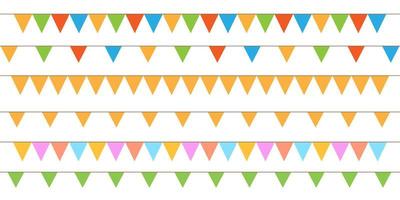 ensemble de drapeaux de fête de banderoles vectorielles pour vos conceptions fête d'anniversaire, célébration de mariage vecteur