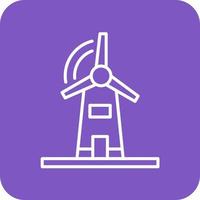 icônes de fond de coin rond de ligne de moulin à vent vecteur