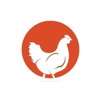 poule, conception d'illustration de modèle de logo vectoriel de silhouette de poulet femelle.