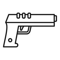 icône de pistolet de service de sécurité, style de contour vecteur