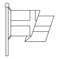 drapeau de la suède, icône de style contour vecteur