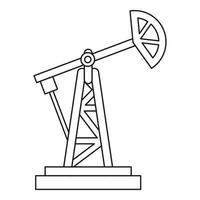 icône de plate-forme pétrolière, style de contour vecteur