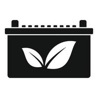 icône de batterie de voiture écologique, style simple vecteur