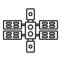 vecteur de contour d'icône de station spatiale de panneau. vaisseau spatial satellite