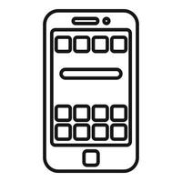 icône de logiciel de smartphone, style de contour vecteur