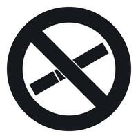 icône de signe non fumeur, style simple vecteur