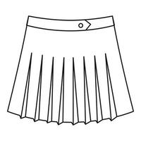icône de jupe féminine de tennis, style de contour vecteur