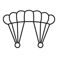 icône de parachute de parachutisme, style de contour vecteur