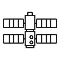 vecteur de contour d'icône de station spatiale galactique. vaisseau spatial astronaute