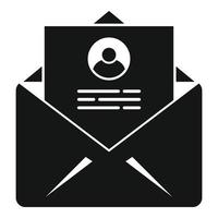 icône de courrier d'informations personnelles, style simple vecteur