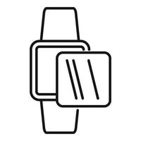 icône de verre de protection smartwatch, style de contour vecteur