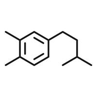 icône de molécule chimique d'hormones, style de contour vecteur