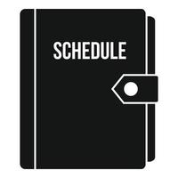 icône de cahier de calendrier de programme, style simple vecteur