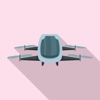 icône de drone de taxi sans conducteur, style plat vecteur