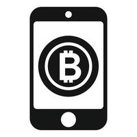 vecteur simple d'icône bitcoin mobile. crypto-monnaie numérique