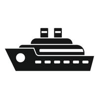 icône de bateau de voyage, style simple vecteur