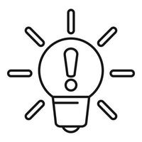 icône d'ampoule de crise d'idée, style de contour vecteur