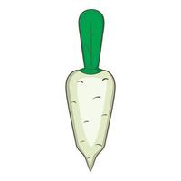 icône de légume daikon, style dessin animé vecteur