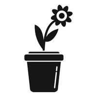 icône de fleur de pot, style simple vecteur