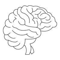 icône du cerveau, style de contour vecteur