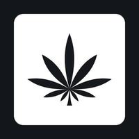 icône de feuille de marijuana, style simple vecteur