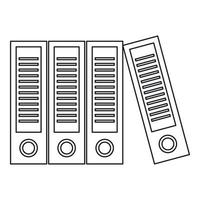 dossiers de bureau avec icône de documents, style de contour vecteur