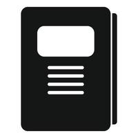 icône de bloc-notes, style simple vecteur