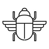 ancienne icône de scarabée, style de contour vecteur