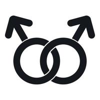 icône de signe d'amour gay, style simple vecteur