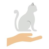 logo de chat, style plat vecteur