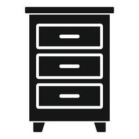 icône de tiroir de documents en bois, style simple vecteur