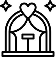icône de ligne d'arche de mariage vecteur