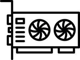 icône de ligne de carte vga vecteur