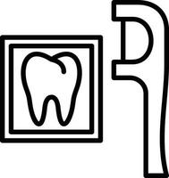 icône de ligne de fil dentaire vecteur